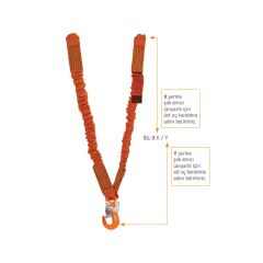 Kaya Safety EL-3 Serisi Çift Kol Şok Emicili Elastik Lanyard