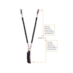 Kaya Safety E-3 B Serisi Çift Kol Şok Emicili Braided Lanyard