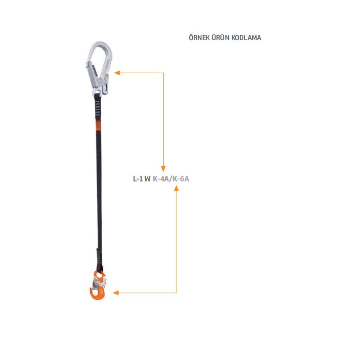 Kaya Safety L-1 W Serisi Tek Kol Webbing Lanyard