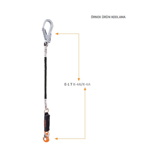 Kaya Safety E-1 T Serisi Tek Kol Şok Emicili Twisted Lanyard