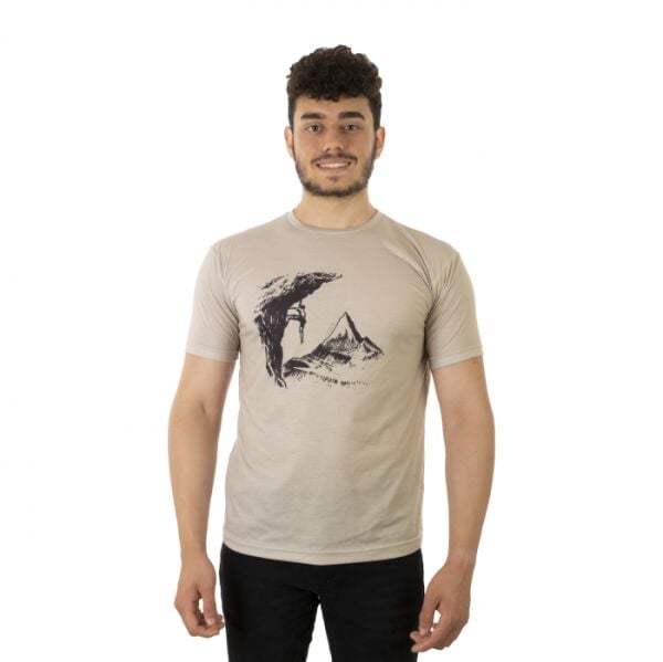 Utopeak Bej Tırmanışçı T-shirt